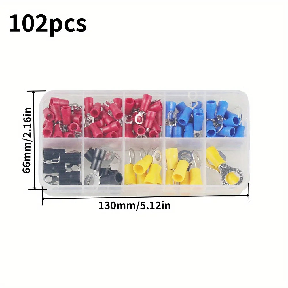 Insulated Electrical Terminal Kit – Spade, Ring, Fork & Butt Connectors Peaceful Pleasures Health and Wellness QS183-102pcs