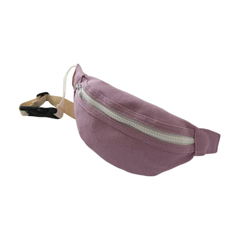 Kids Waist Bag Lightweight Polyester School Outdoor Travel Bag with Adjustable Strap Crossbody Chest Pack for Boys and Girls Peaceful Pleasures Health and Wellness PURPLE