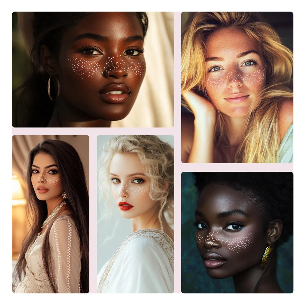 Silver Glitter Freckles Makeup Patches Fazif Makeup PatchesFace Makeup Fake Freckles Waterproof Temporary Face Freckles Peaceful Pleasures Health and Wellness