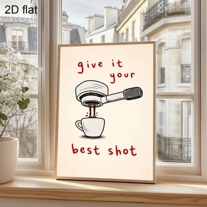 Give It Your Best Shot Motivational Canvas Wall Art Print