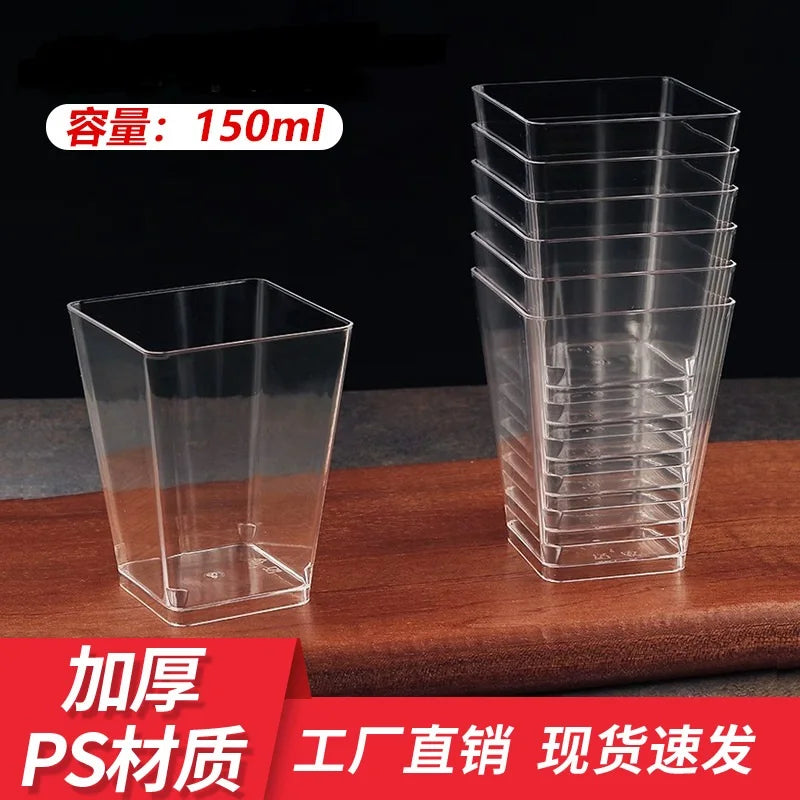 25/50 5oz Dessert Cups with Spoons Clear Plastic Parfait Appetizer Cups Dessert Shooters Party Serving Cups for Pudding Mousse Peaceful Pleasures Health and Wellness