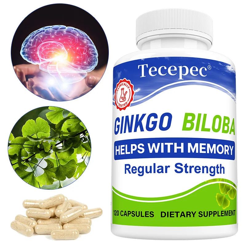 Ginkgo Biloba Extract Capsules 1000mg - Attention, Concentration, Brain Power & Memory Support, Caffeine-Free Nootropic Peaceful Pleasures Health and Wellness