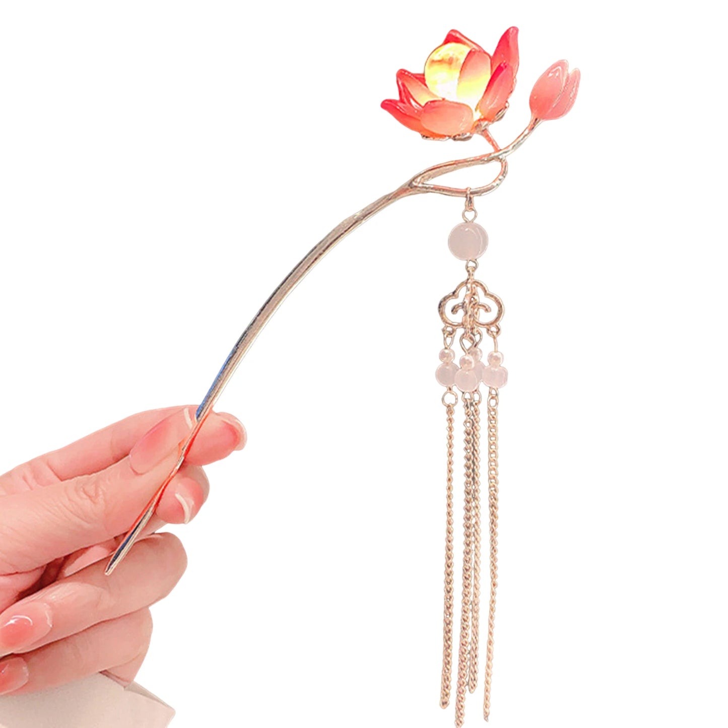 Vintage Hanfu Tassel Hairpin Vintage Chinese Style Hair Fork Lantern Hair Stick for Chinese Hanfu Cosplay Costume Peaceful Pleasures Health and Wellness 3