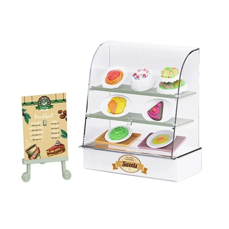 Miniature Bakery Cabinet & Cake Display Set – 1:12 Dollhouse