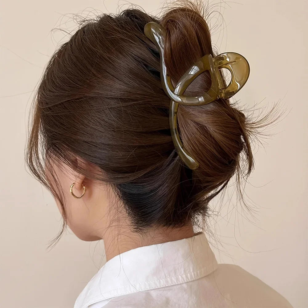 6pcs Women Ladies Apparel Accessories Headwear, 13cm Plastic Transparent Large Size Hair Claw, Ponytail Hairpins Hair Clips Peaceful Pleasures Health and Wellness