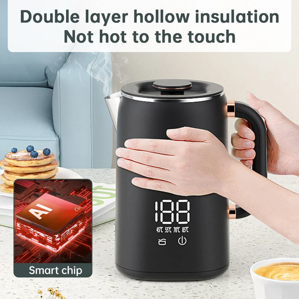URGGU 1.7L Electric Kettle | 5-Temp Settings & Auto Shut-Off