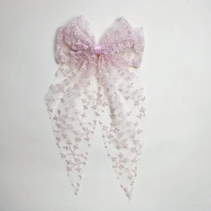 Girls Lace Swallowtail Bow Hair Clip – Princess Hairpin Gift