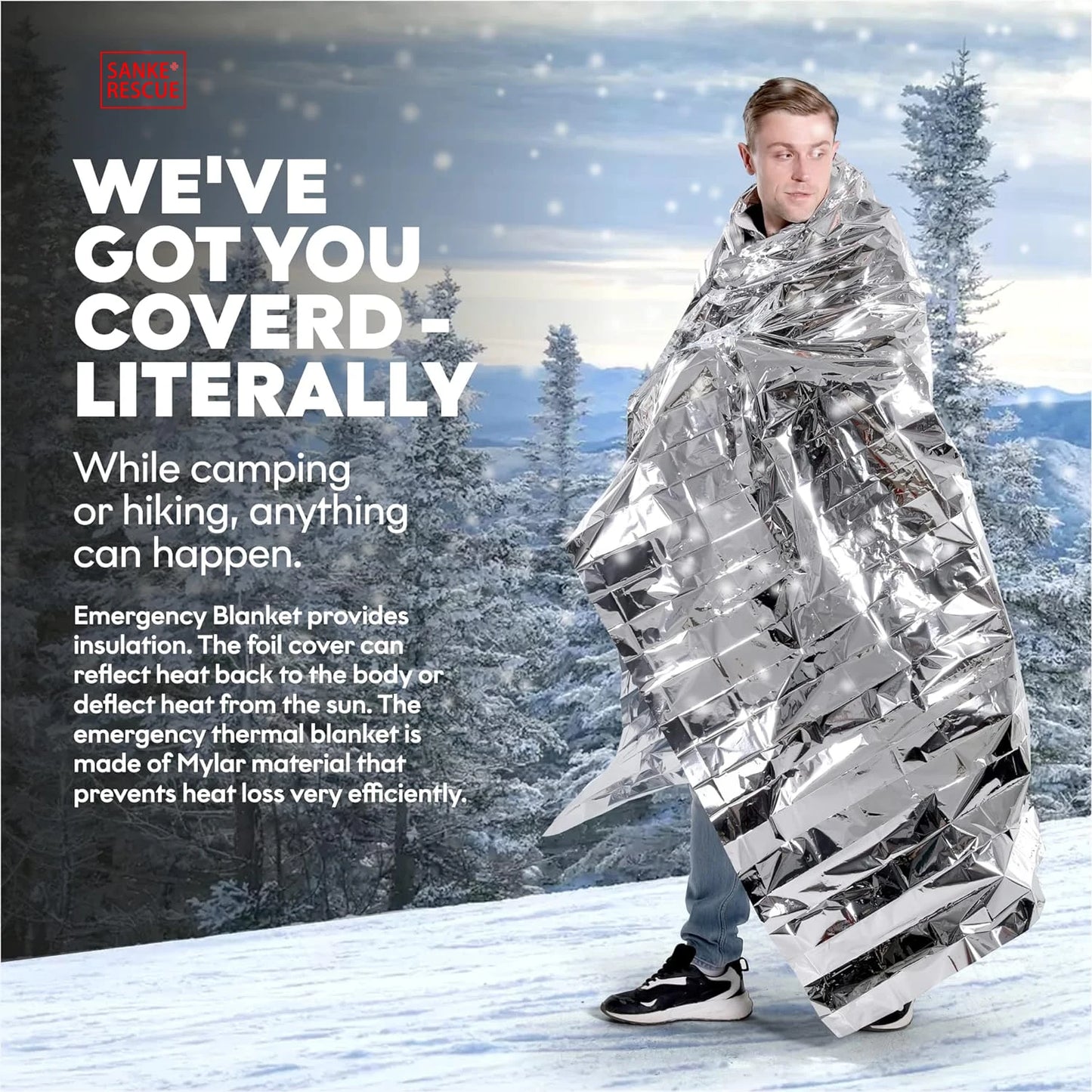 Hypothermia rescue first aid kit camp keep foil mylar lifesave warm heat bushcraft outdoor thermal dry emergent blanket survive Peaceful Pleasures Health and Wellness