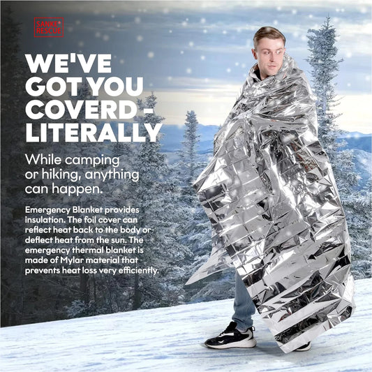 Hypothermia rescue first aid kit camp keep foil mylar lifesave warm heat bushcraft outdoor thermal dry emergent blanket survive Peaceful Pleasures Health and Wellness