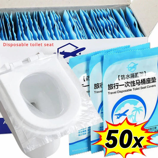 Disposable Toilet Seat Covers – Waterproof PE, 50-Pack Disposable Seat Cover Peaceful Pleasures Health and Wellness