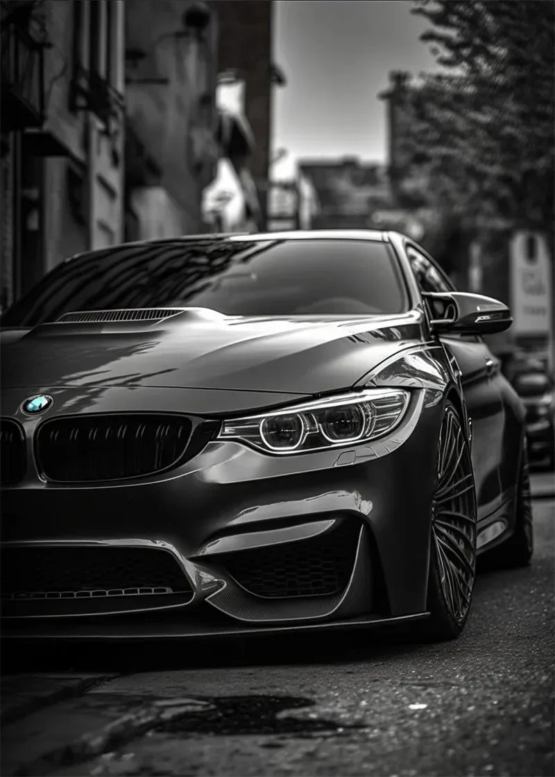 Black and white luxury car canvas super car canvas mural painting living room home aesthetics wall decoration art Peaceful Pleasures Health and Wellness