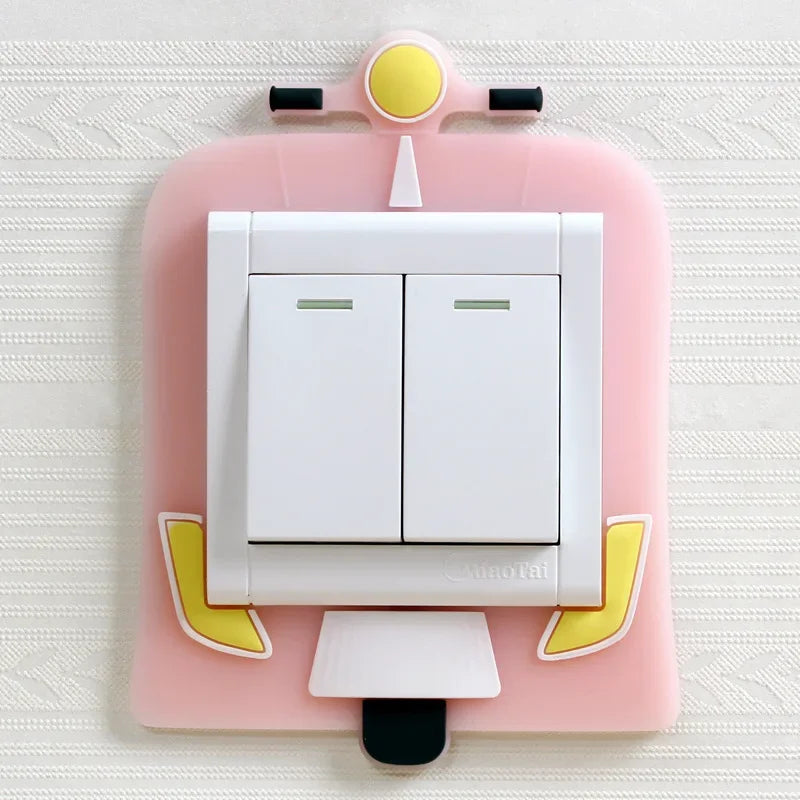 1pcs Children Bedroom Switch Stickers Home Decoration Luminous Silicone Switch Covers Kawaii Cartoon Animals Switch 3D Stickers Peaceful Pleasures Health and Wellness type13