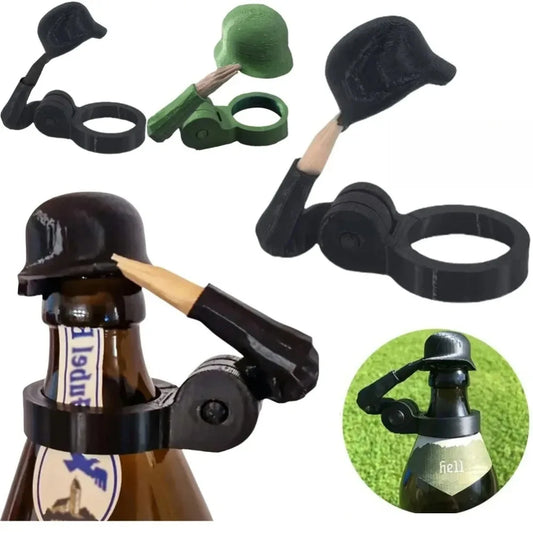 Soldier Helmet Beer Bottle Cap | Novelty BBQ Party Gift Novelty Bottle Cap Peaceful Pleasures Health and Wellness