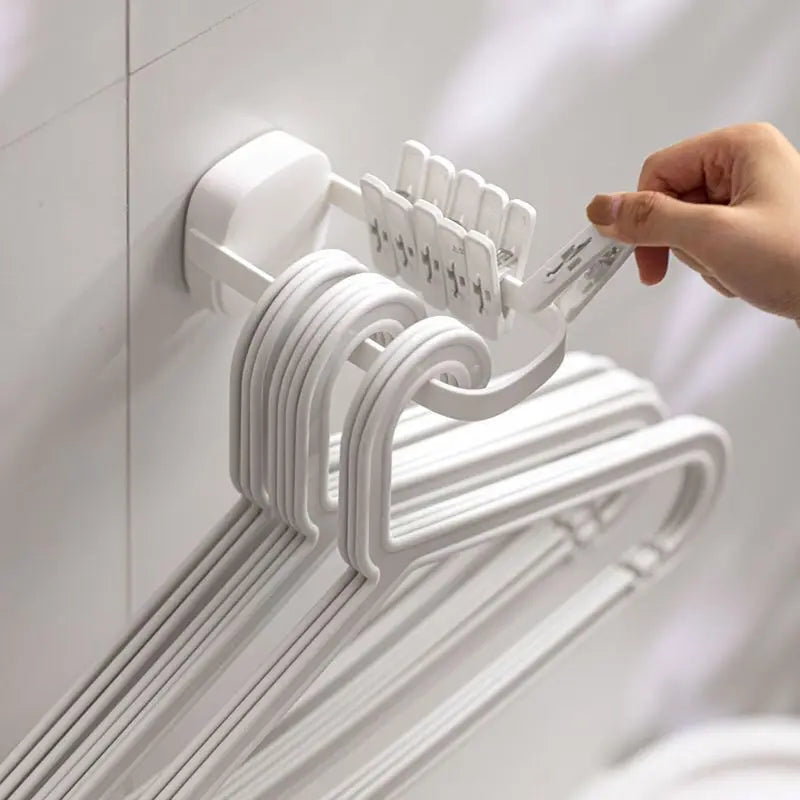 2-Pack Adjustable Wall-Mounted Hanger Storage Rack – No Drill