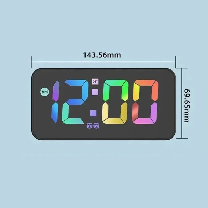 Smart RGB LED Digital Alarm Clock | Voice Activated Bedroom Decor