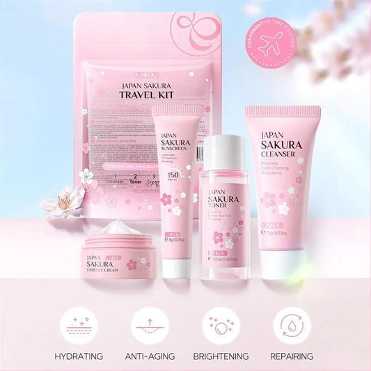 LAIKOU Sakura 4-Piece Skincare Set – Hydrating Gift Kit Skincare Gift Set Oasis Select