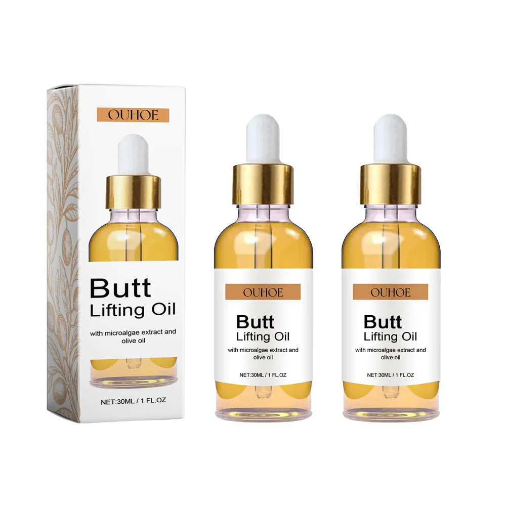 Buttock Enlargement Oil Hip Lifting Growth Firming Nourishing Moisturize Skin Tighten Pores Enhance Elasticity Body Massage Care Peaceful Pleasures Health and Wellness 30ml x 2pcs