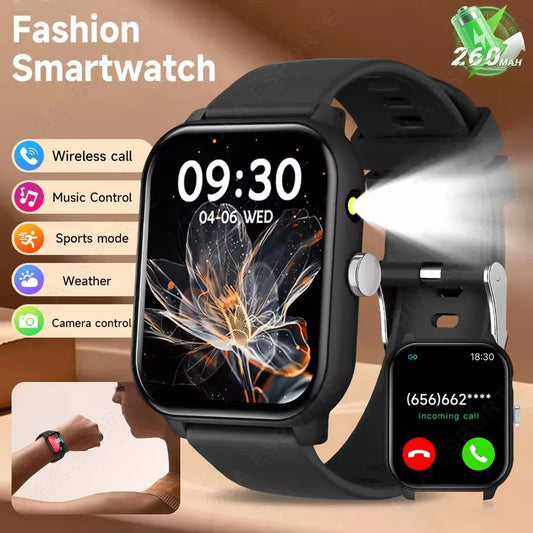 2026 New 1.83-inch Screen Smartwatch with Wireless Call Rich Watch Dail Music Player Message Push Flashlight Smart Voice for Men Peaceful Pleasures Health and Wellness