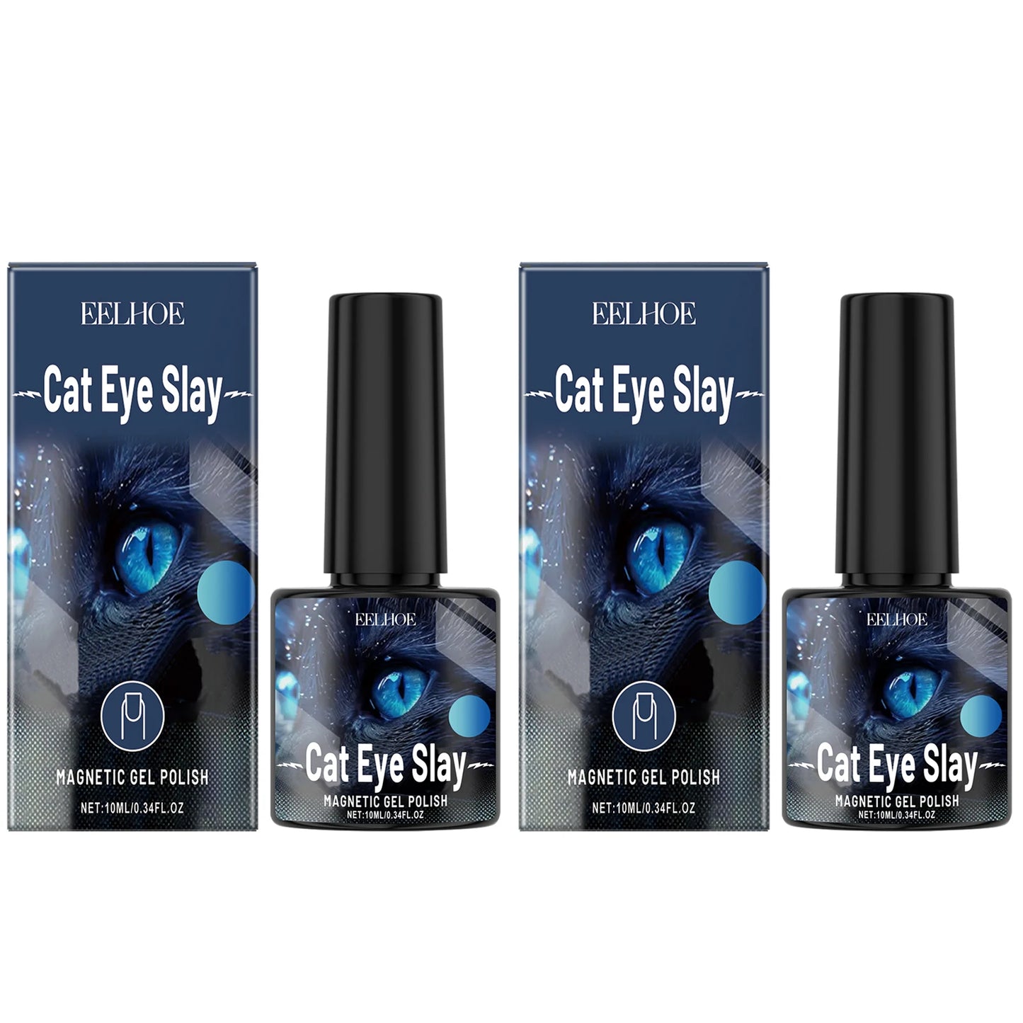 EELHOE Blue Black Magnetic Gel Nail Polish – Quick-Dry 10ml Magnetic Gel Nail Polish Peaceful Pleasures Health and Wellness 2 x 10ml Boxed