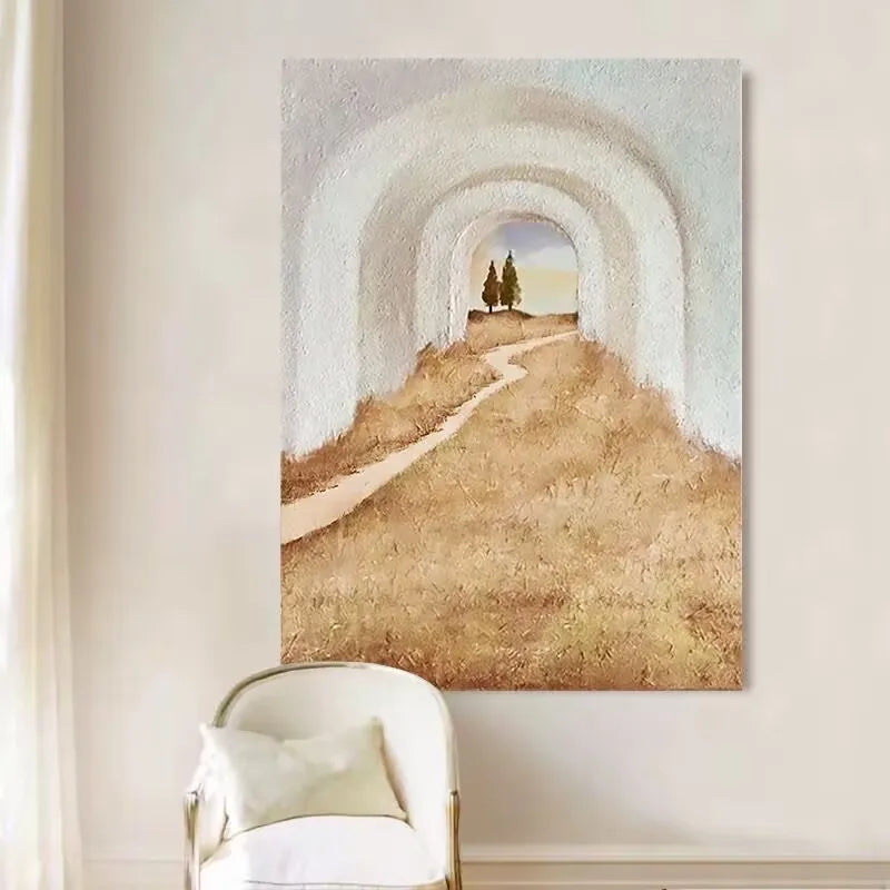 Pure Handmade Oil Painting, Abstract Art, Living Room, Bedroom, Sofa Background, Hanging Painting, Corridor Decoration Painting Peaceful Pleasures Health and Wellness
