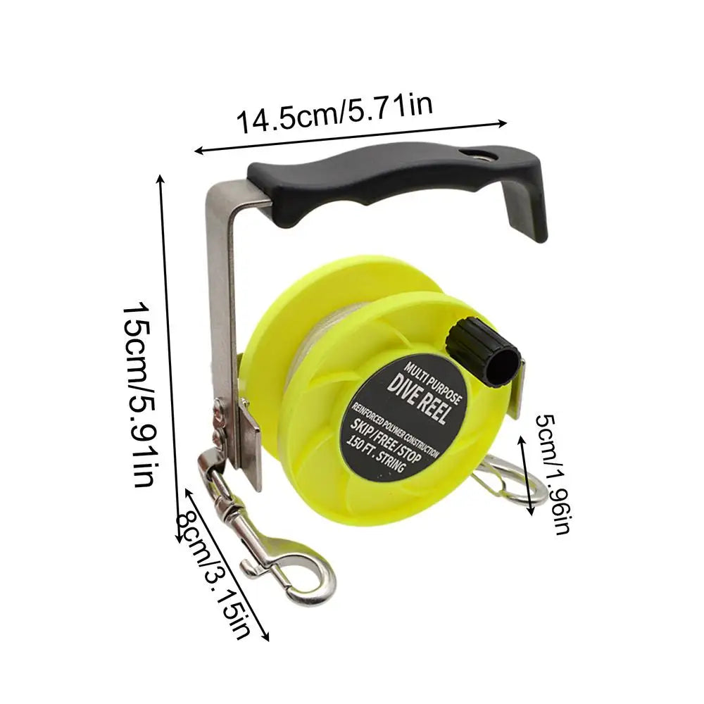 290FT Heavy-Duty Dive Reel | Nylon Rope for Diving & Spearfishing