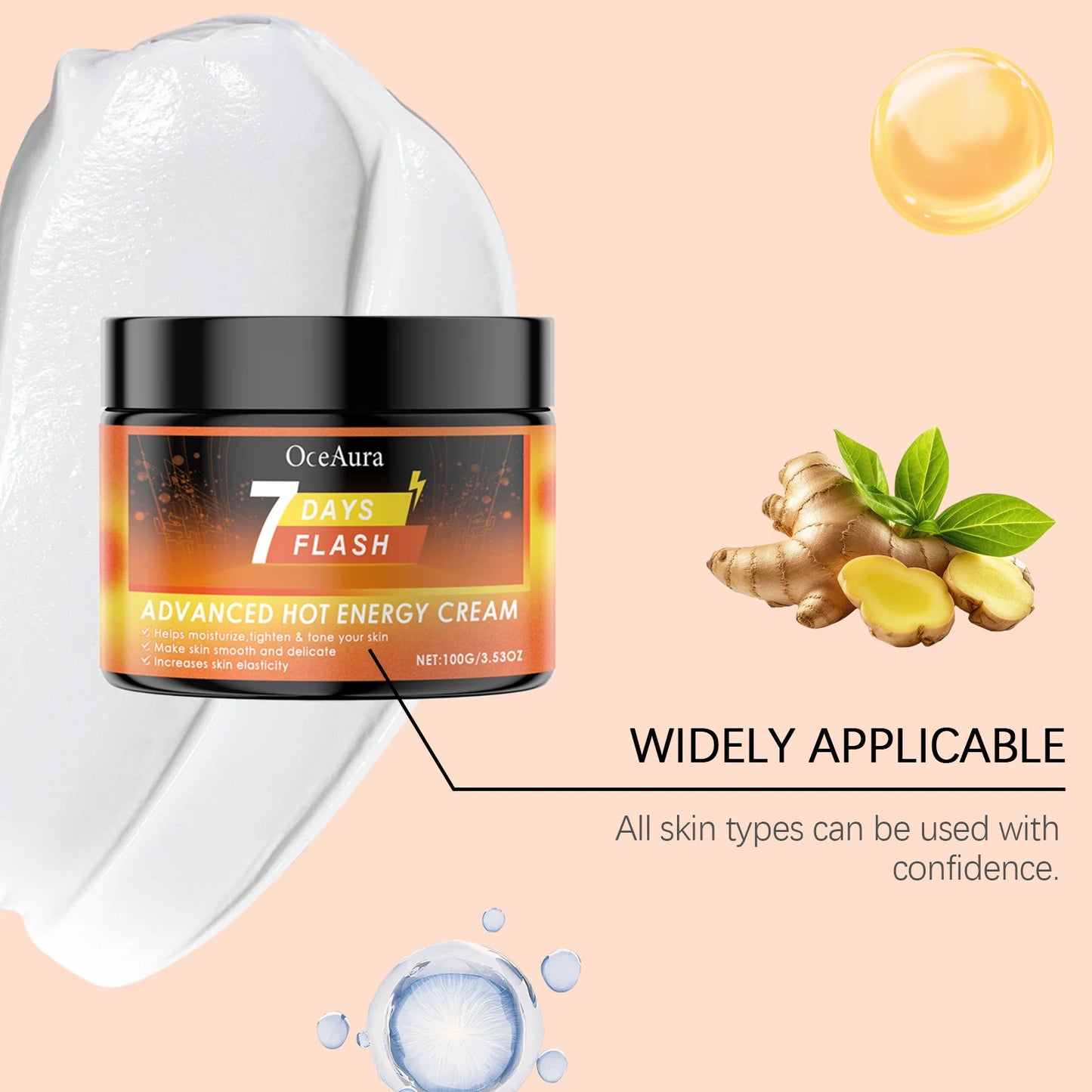 OceAura Ginger Body Sculpting & Skin Tightening Cream 100g