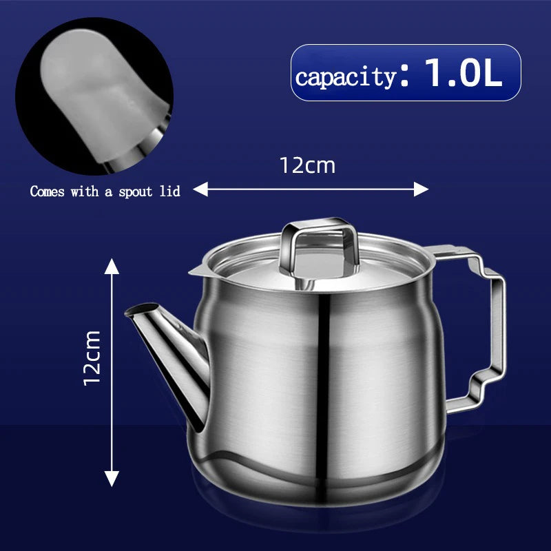 1/1.5/2L 304 Stainless Steel Oil Strainer Pot Cooking Oil Can with Fine Mesh Strainer Kitchen Fat Storage Kitchen Accessories Peaceful Pleasures Health and Wellness 1000ML