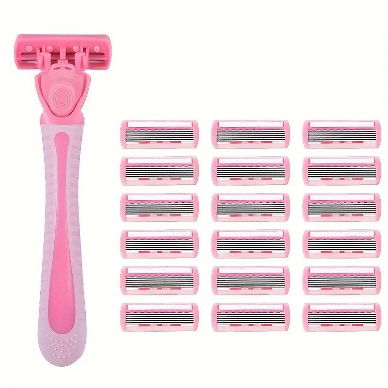 6-Blade Manual Razor Set – Face & Body Shaving Men & Women