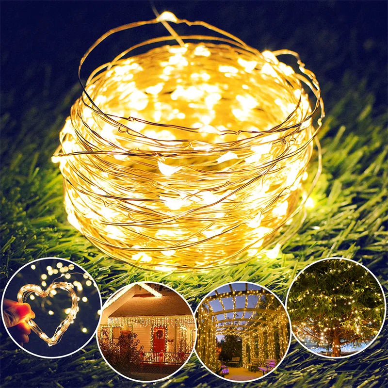 USB Copper Wire Fairy Lights 20M 200 LED String – Indoor & Out