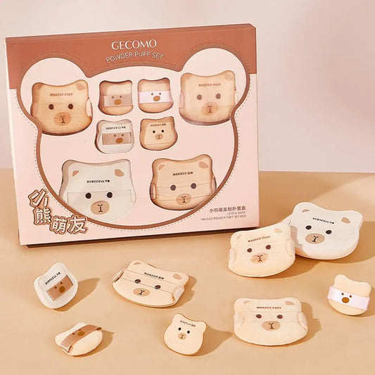 Little Bear Powder Puff Set – Soft Plush Makeup Sponge 5/8Pcs Makeup Powder Puff Set Oasis Select