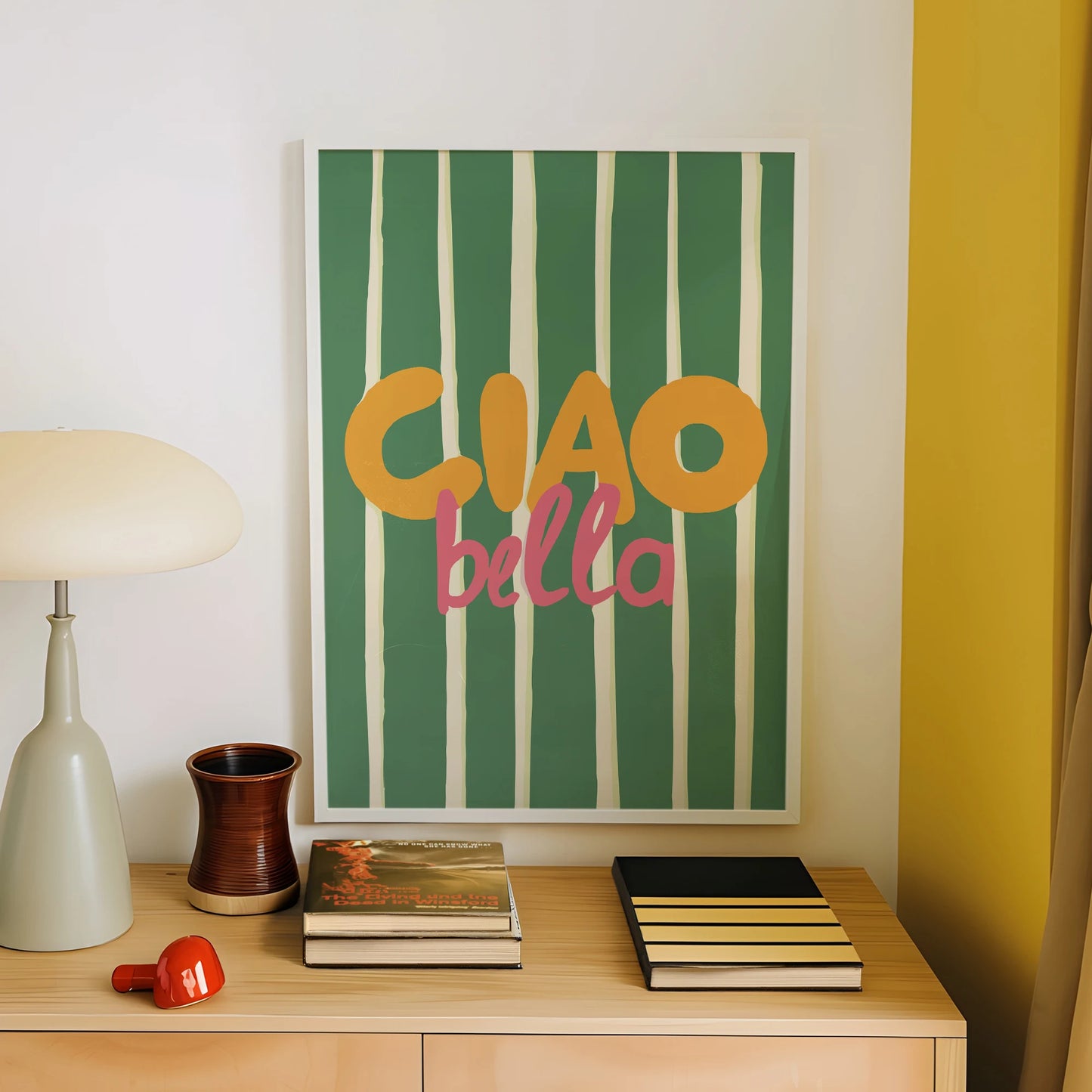 1pc Ciao Bella Vintage Italian-Inspired Wall Art Print Canvas Poster For Kitchen Bed Living Bath Dorm, Indoor Decoration Peaceful Pleasures Health and Wellness