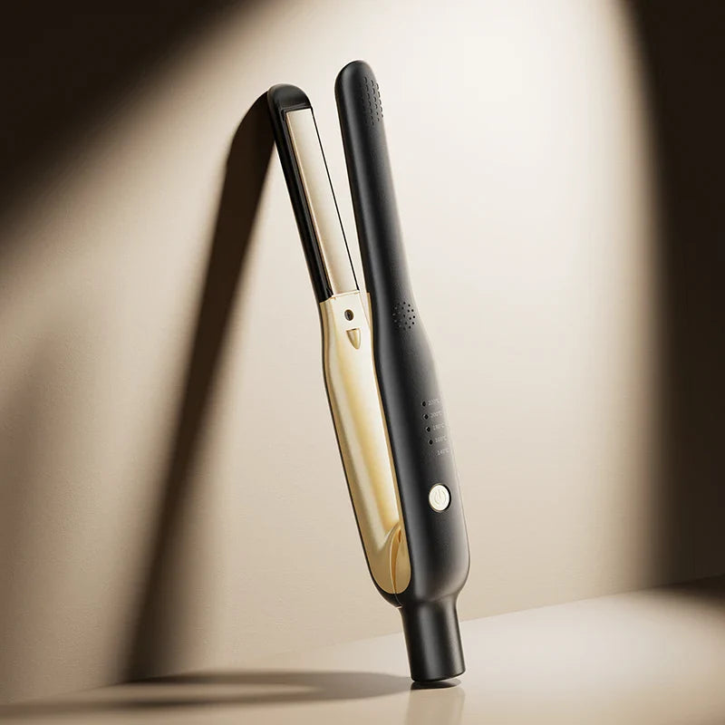 URGGU 2-in-1 Mini Ceramic Hair Straightener & Curler Flat Iron
