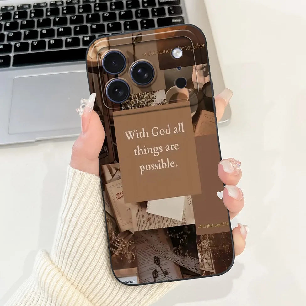 iPhone 17 Pro Silicone Case | Cute Kawaii Floral Painted Cover