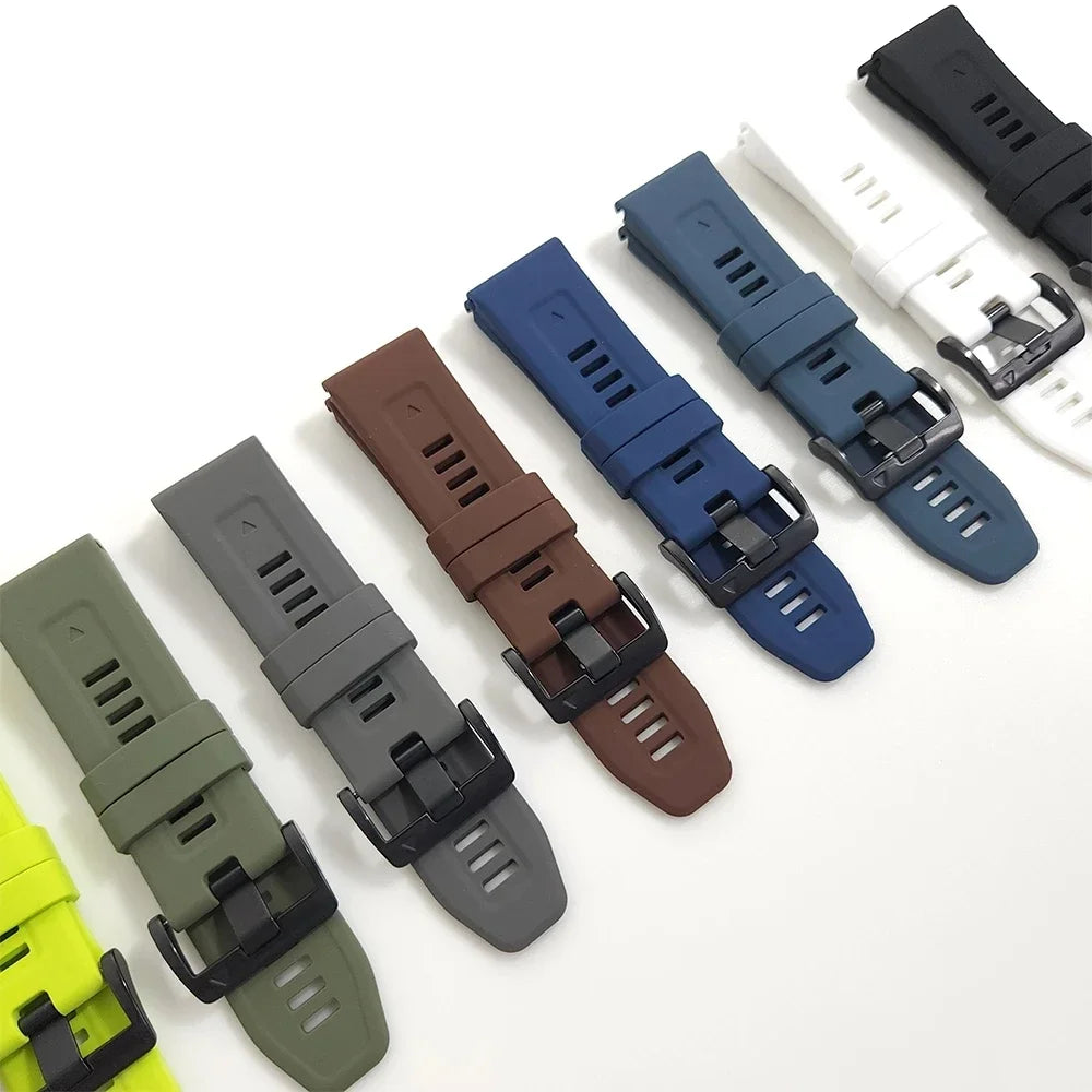 QuickFit 22mm 26mm Silicone Band for Garmin Fenix 8 Tactix Enduro