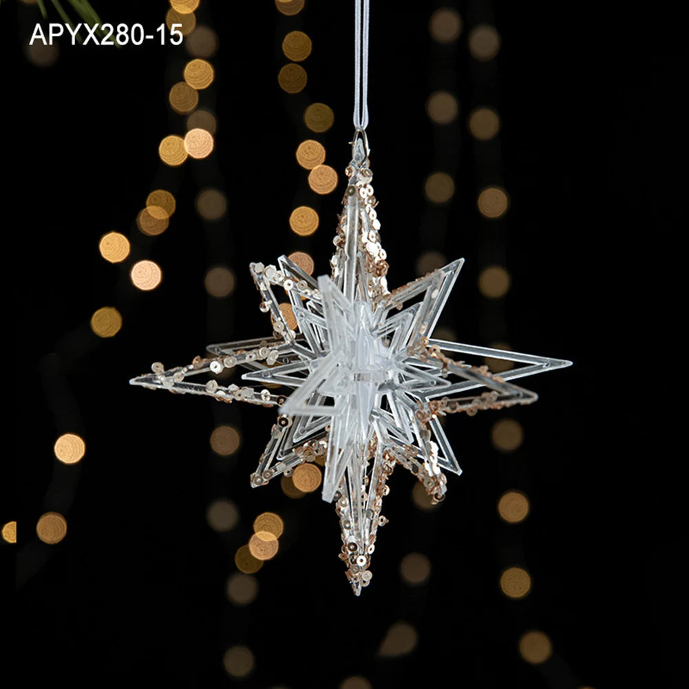 Crystal Acrylic Snowflake Christmas Tree Hanging Ornaments