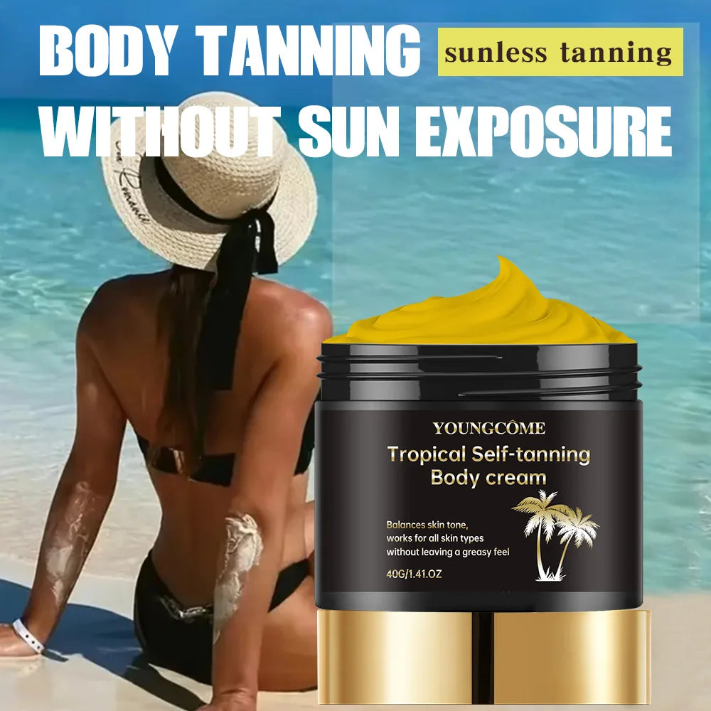 Body Tanning Cream Self Tanner Booster Brown Sun Bronzer Repair Nourishing Skin Coloring Sunless Lotion Peaceful Pleasures Health and Wellness