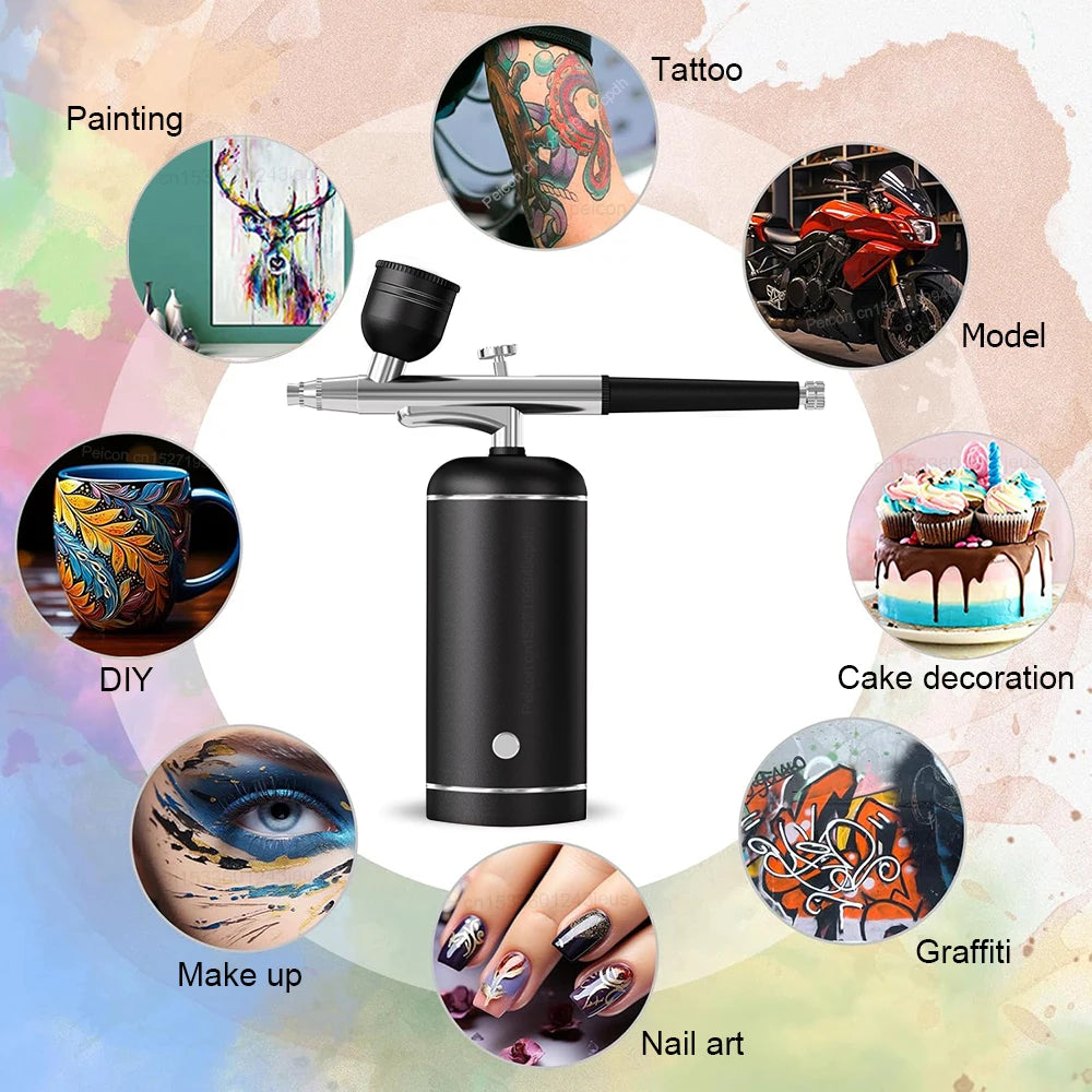 Airbrush with Compressor Mini Spray Gun for Painting Modeling Crafts Wireless Paint Spray Airbrush Painting Kit with Compressor Peaceful Pleasures Health and Wellness
