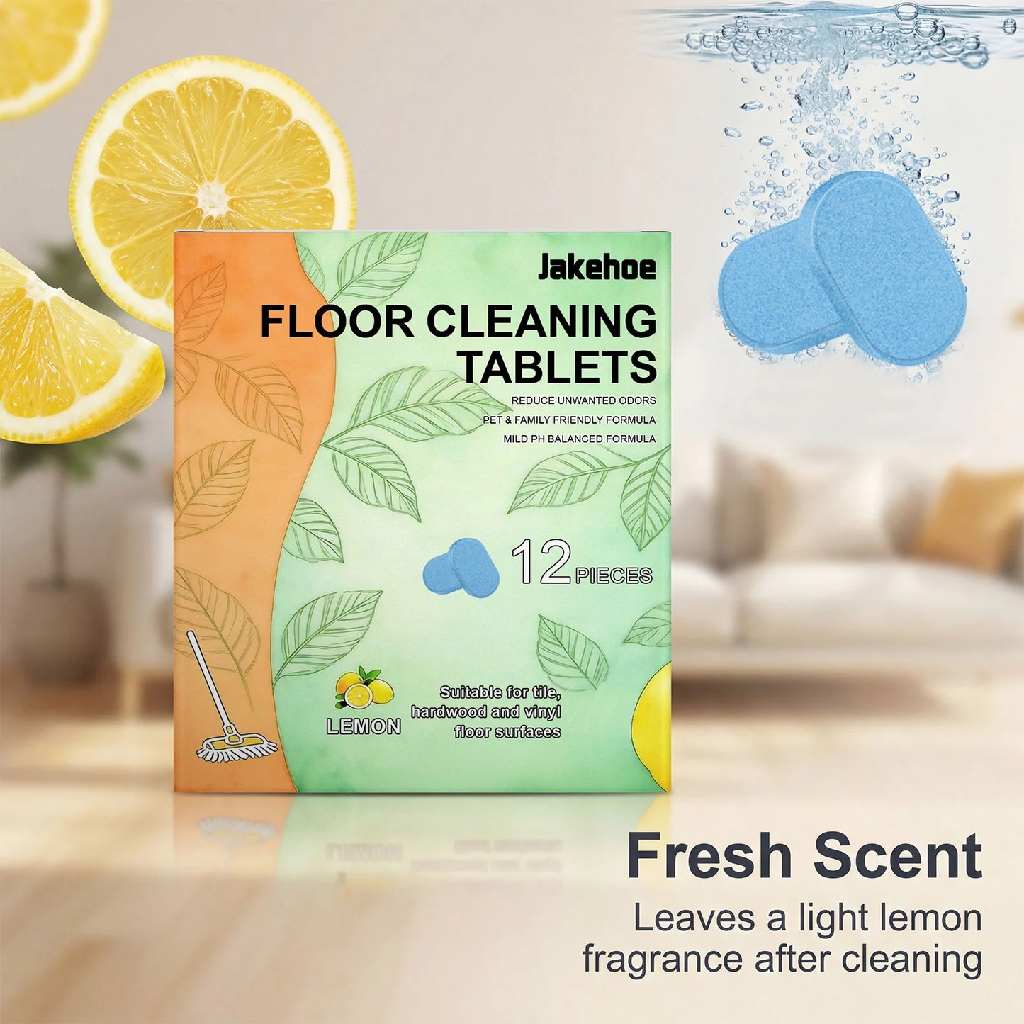 12-Pack Floor Cleaning Tablets – Wood, Tile & Marble Cleaner