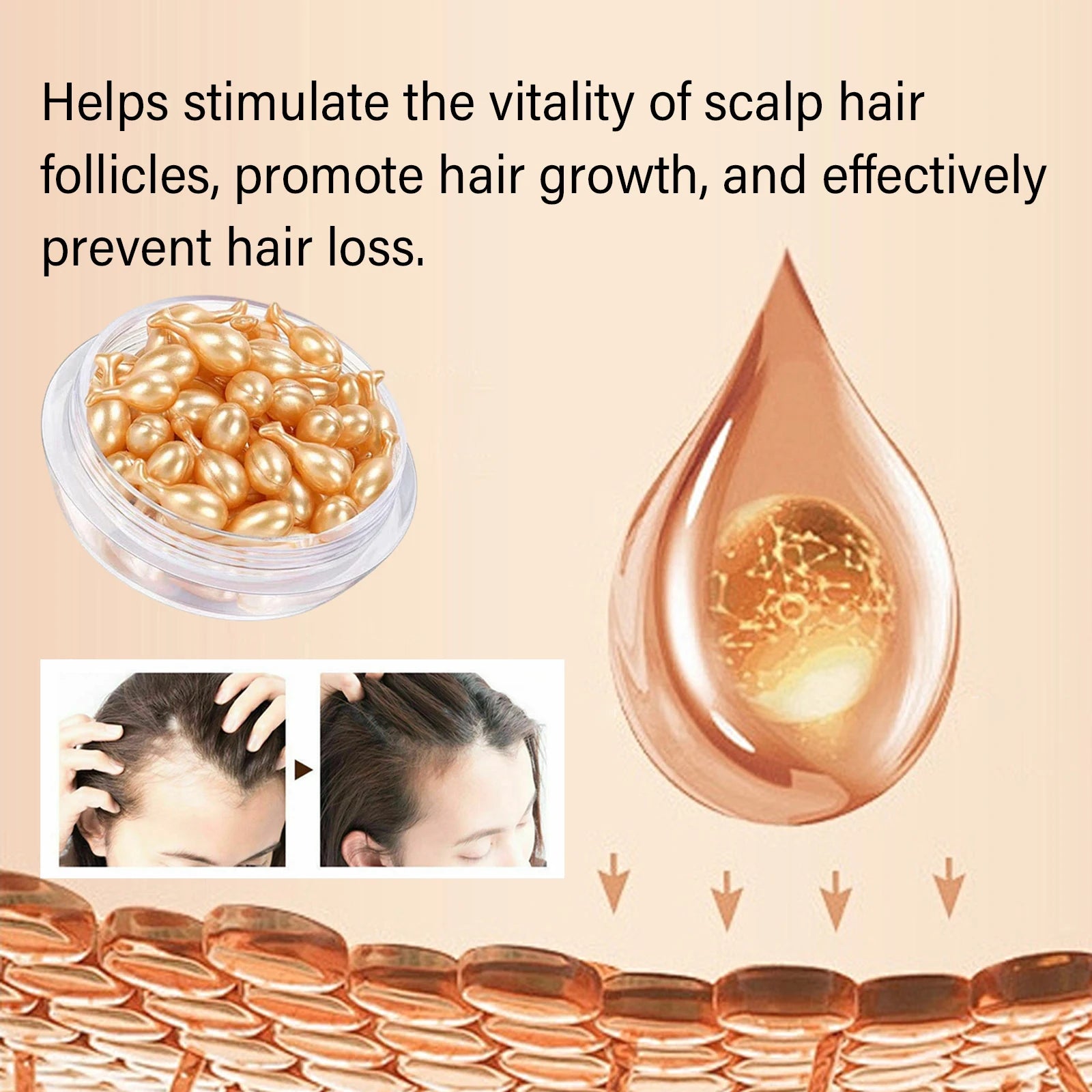 HOEGOA 30PCS Hair Regrowth Capsules Promotes Hair Growth Prevents Hair Loss Nourishes The Scalp Scalp Essential Oil Capsules Peaceful Pleasures Health and Wellness