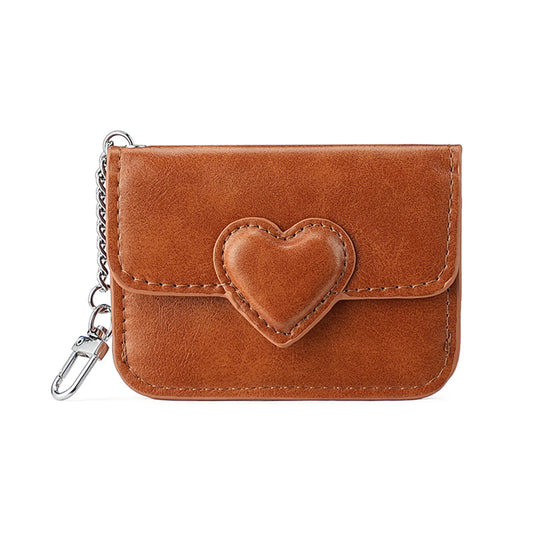 Women's Chain Wallet With Multiple Card Slots And Zippered Coin Pocket For Lightweight ID Cash Organizer Peaceful Pleasures Health and Wellness Dark brown