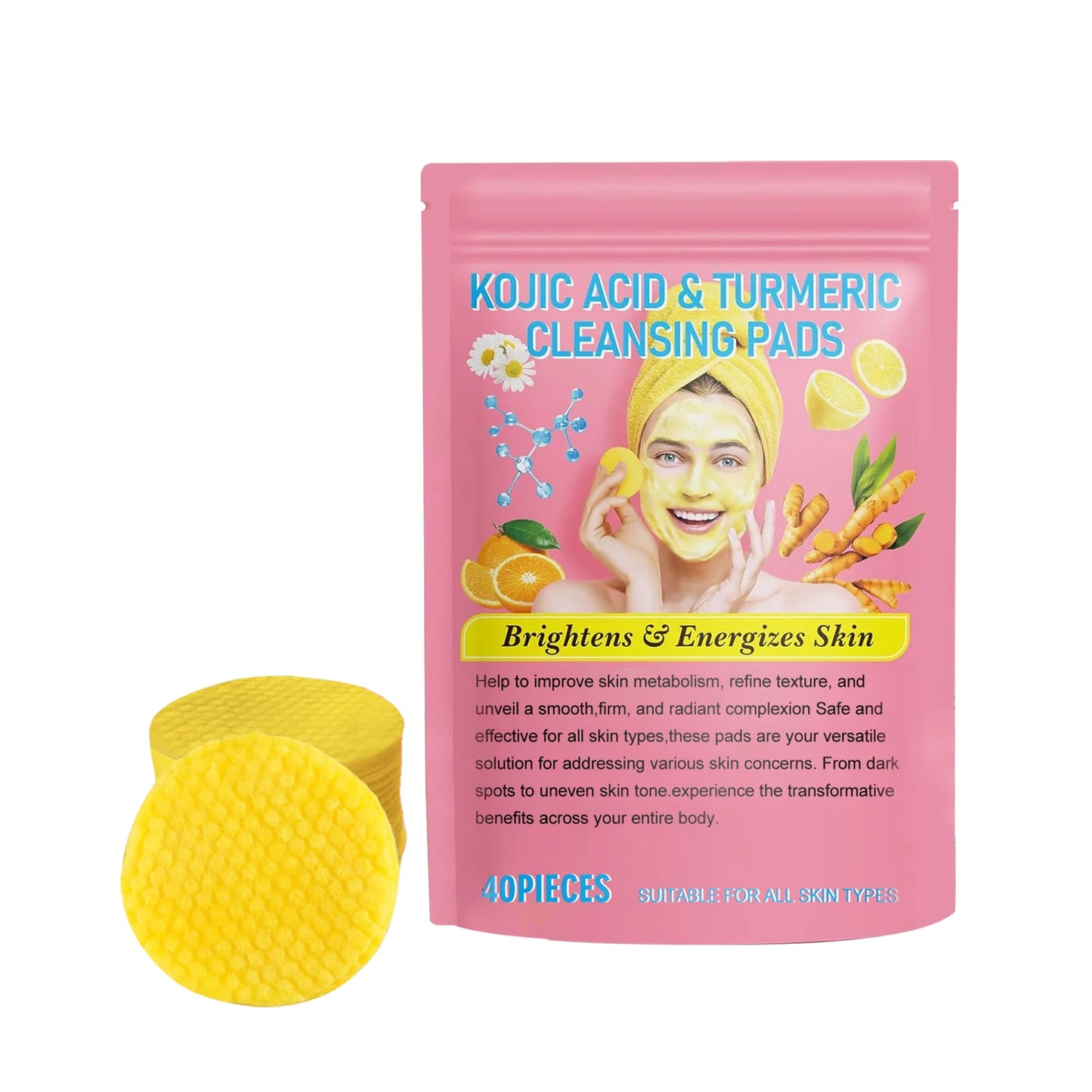 Turmeric Kojic Acid Cleansing Pads – Brighten & Fade Dark Spots