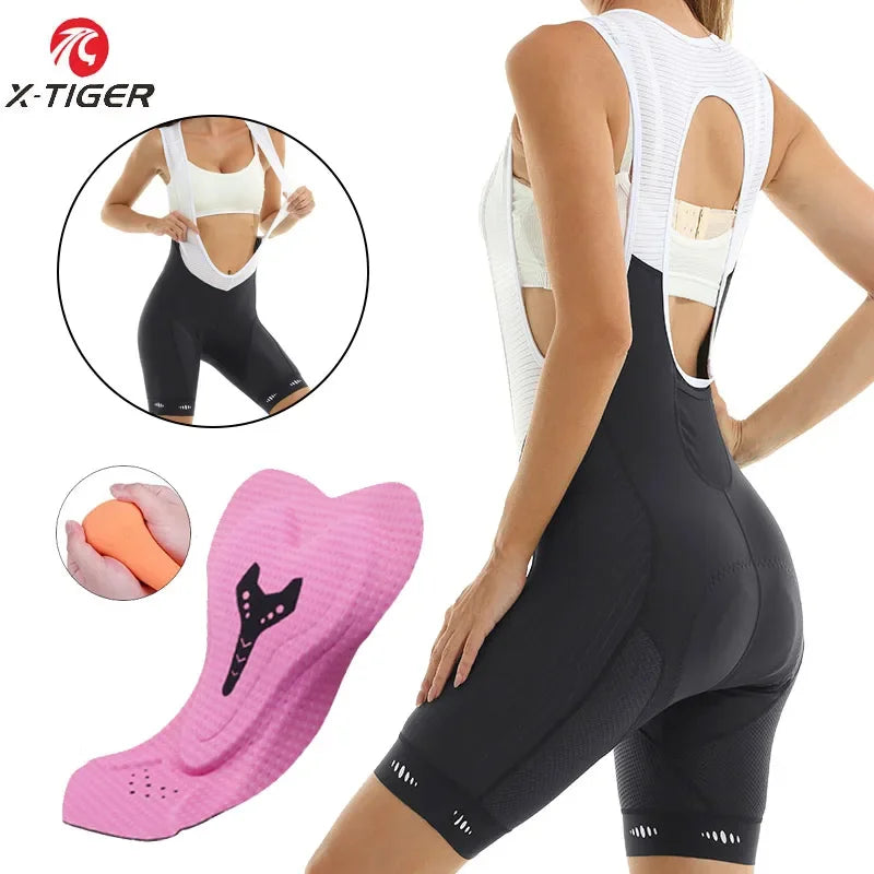 X-TIGER Women's Padded Cycling Bib Shorts UPF 50+ MTB Tights