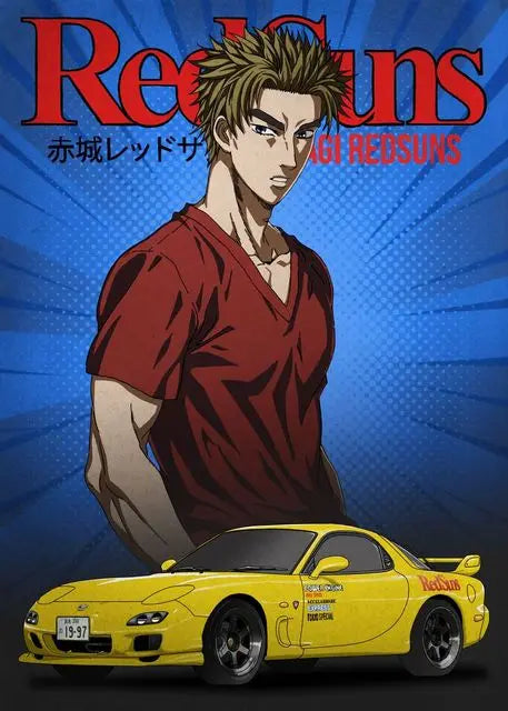 Initial D AE86 Takumi Anime Canvas Wall Art | Drift Car Poster