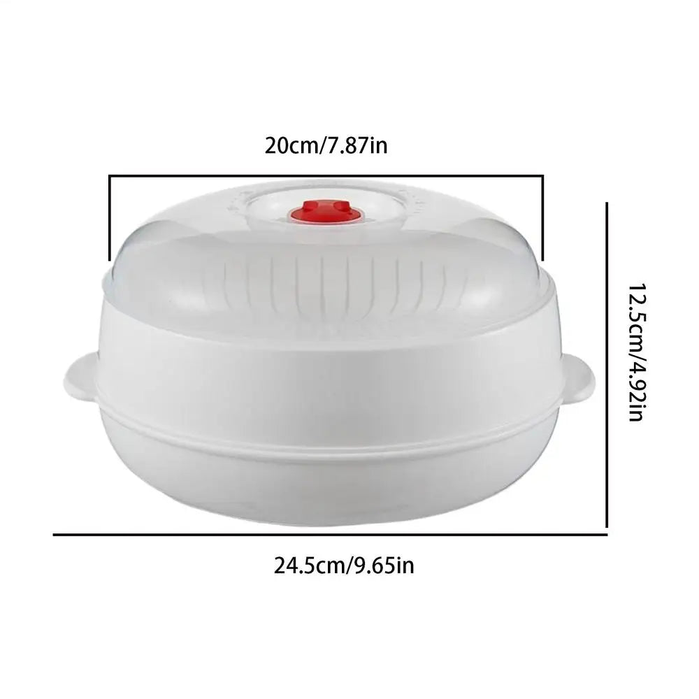 Microwave Steamer PP Large Capacity Heating Steamer Basket Kitchen Steamer Box Steamer Rack Can Exhaust Steam Kitchen Tool Peaceful Pleasures Health and Wellness White