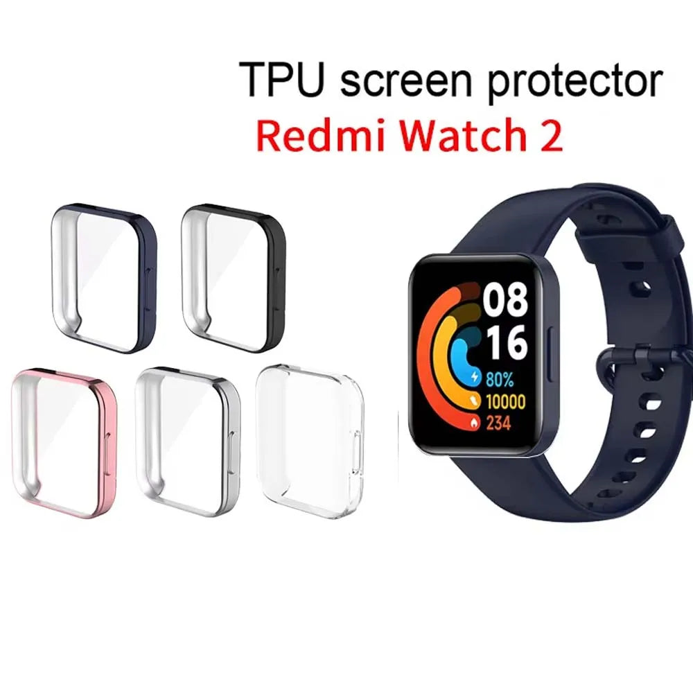 TPU Case for Redmi Watch 2 – Clear Full Screen Protector