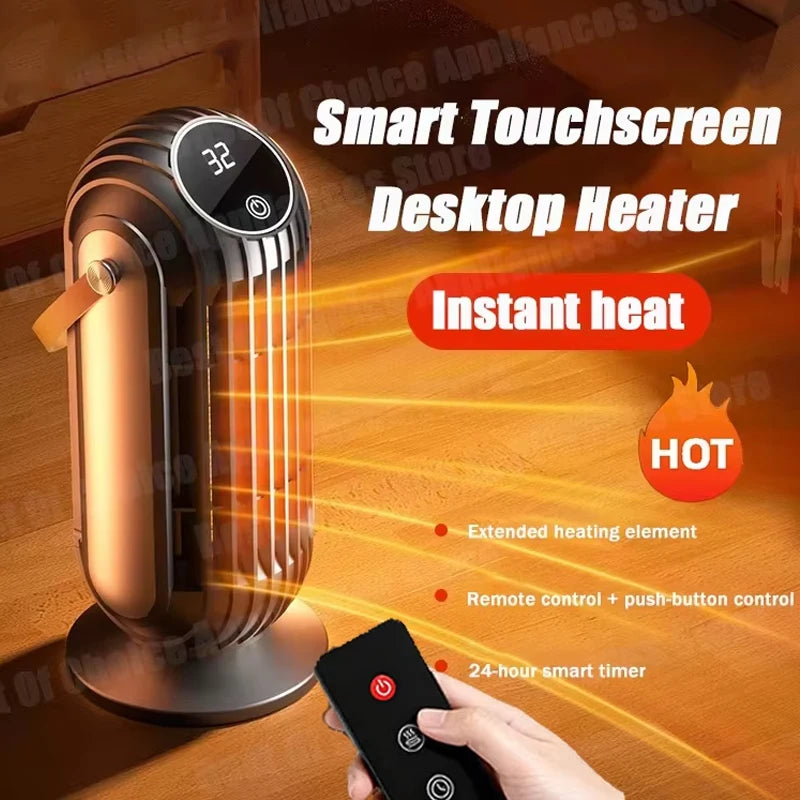 New 2000W Intelligent Desktop Space Heater Powerful PTC Ceramic Fast Heating 4 Heat Settings For Home Office Bedroom Use Peaceful Pleasures Health and Wellness