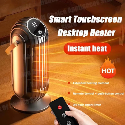New 2000W Intelligent Desktop Space Heater Powerful PTC Ceramic Fast Heating 4 Heat Settings For Home Office Bedroom Use Peaceful Pleasures Health and Wellness