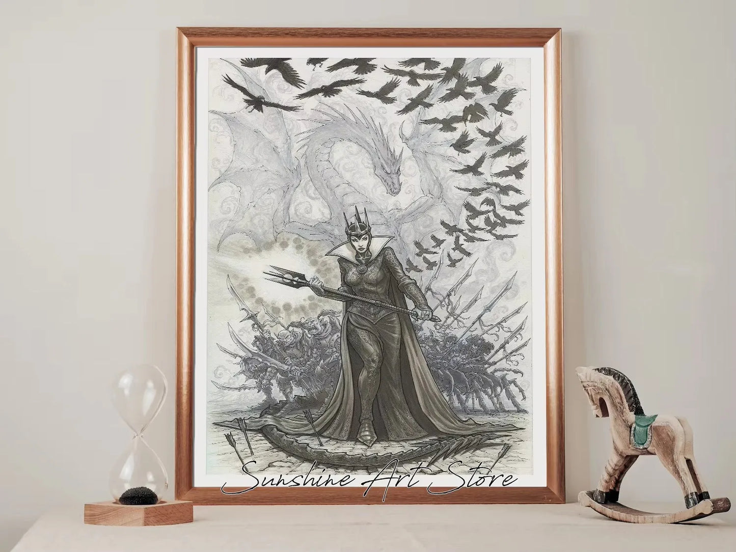 Witch Dark Goddess Black Magic Poster Canvas Printing Witch Black Cat Wall Art Decor Gothic Style Girls Room Bar Wall Decoration Peaceful Pleasures Health and Wellness ZLH5256 90x130cm No Frame