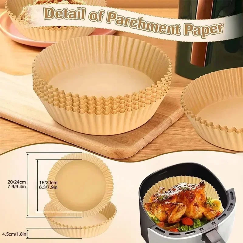 Air Fryer Disposable Parchment Liners 50/100 Pcs Non-Stick
