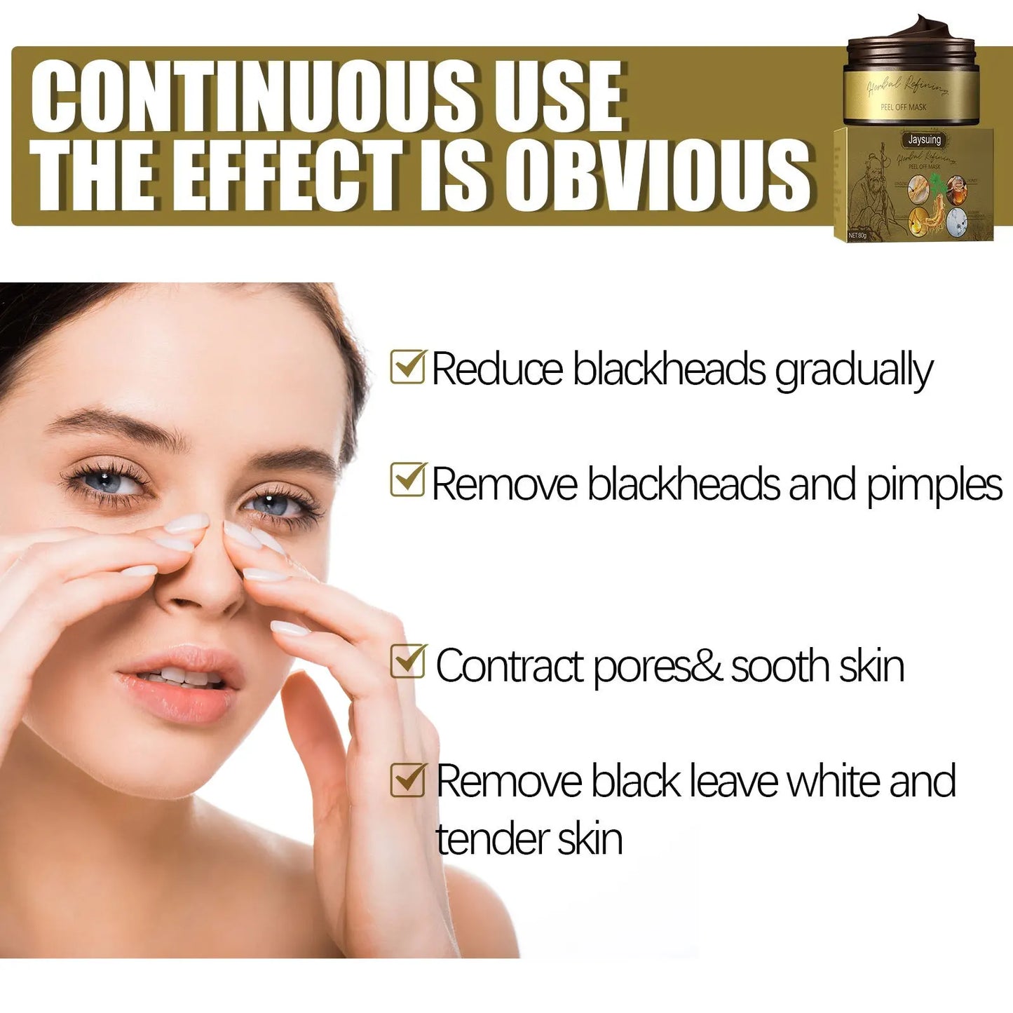 Jaysuing Ginseng Peel-Off Mask – Blackhead Removal 80g
